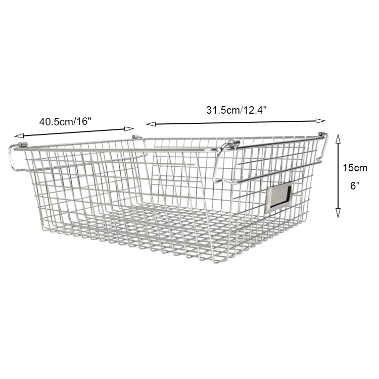Zhaosheng Hardware - Cesta apilable de acero inoxidable, organizador de almacenamiento, armario de cocina, despensa, cesta de almacenamiento