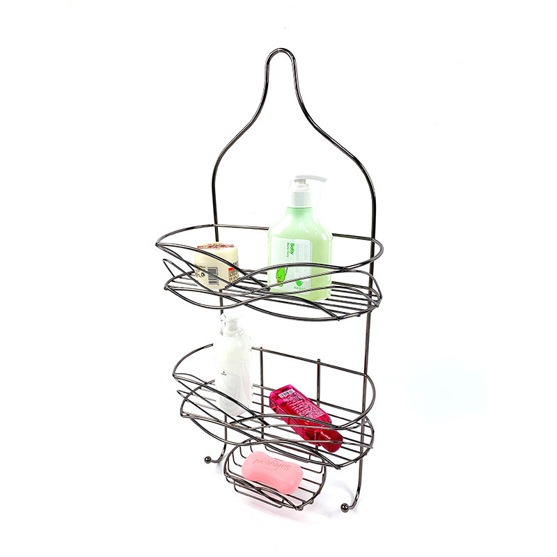 Zhaosheng - Estante de almacenamiento de ducha de metal moderno, carrito de ducha, estante de baño montado en la pared con cesta de jabón