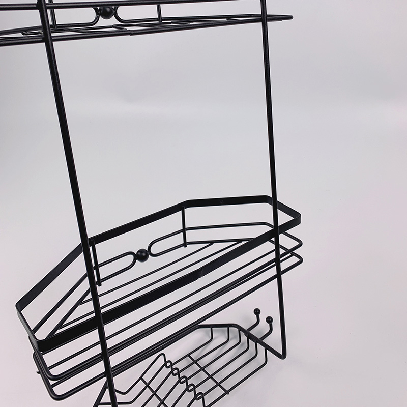 Zhaosheng - Estante de almacenamiento de baño de metal, soporte para jabón y champú, carrito de ducha de 3 niveles