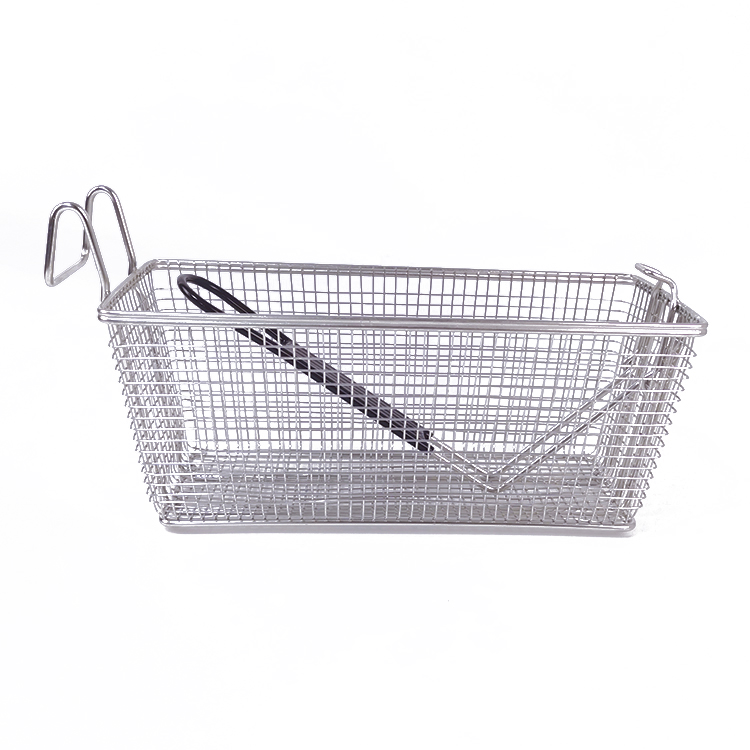 Cesta para freír de 9 galones, cesta para freidora de patatas fritas de acero inoxidable con mango plegable