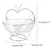 Zhaosheng Hardware - Decoración Metal Plata Frutero Almacenamiento Hierro Alambre Cocina Fruta Cesta con Soporte