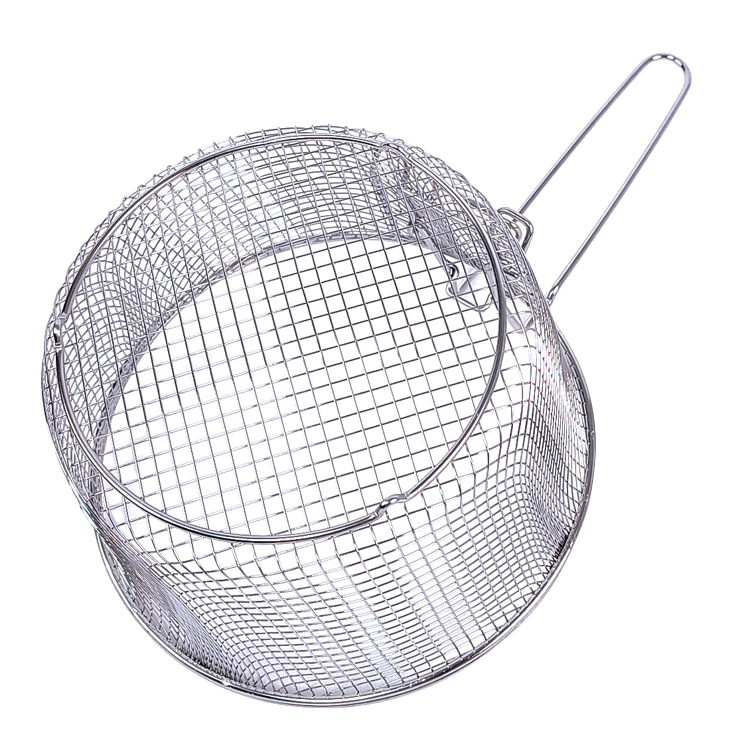 Zhaosheng Hardware - Cesta redonda de alambre de metal para freír con asa plegable