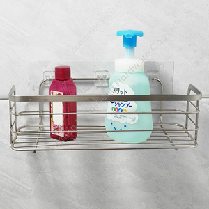 Zhaosheng - Cesta de almacenamiento colgante de acero inoxidable para baño, estante esquinero, paquete de 2, carrito de ducha adhesivo