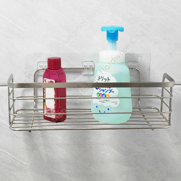 Zhaosheng - Cesta de almacenamiento colgante de acero inoxidable para baño, estante esquinero, paquete de 2, carrito de ducha adhesivo