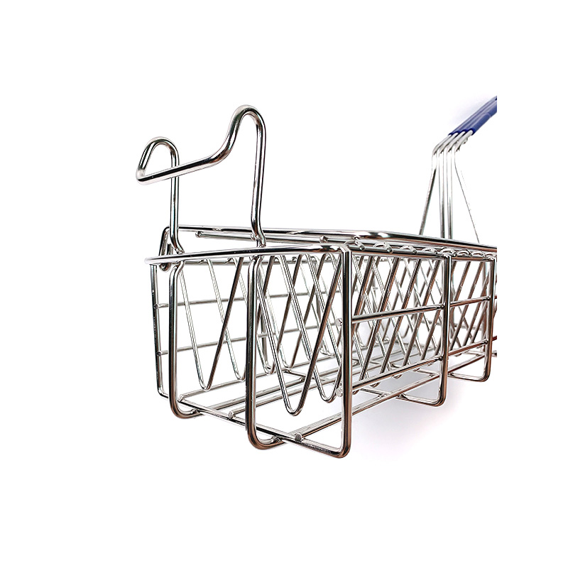 Zhaosheng Hardware - Cesta para freidora con 10 ranuras, cesta para freír pescado con mango revestido