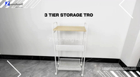 Zhaosheng Hardware - Carro de almacenamiento con ruedas para organización de baño y cocina, de metal, de malla de 3 niveles, con ruedas