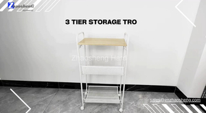 Zhaosheng Hardware - Carro de almacenamiento con ruedas para organización de baño y cocina, de metal, de malla de 3 niveles, con ruedas