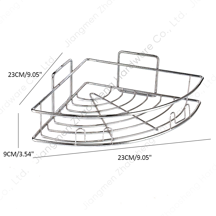 Zhaosheng - Organizador de baño, estante de almacenamiento, sin perforación, estante de ducha, adhesivo, montaje en pared, estante de pared de esquina
