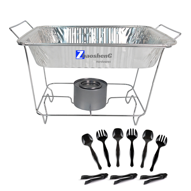 Hardware Zhaosheng - 1/2 Half Size Chafer Stand Party Food Food Warmer Chafing Plato de alambre de alambre