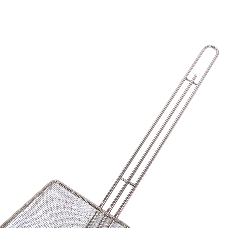 Zhaosheng Hardware - Colador de fideos para cocinar alimentos, colador de mango largo, cuchara cuadrada, freidora de malla fina, espumadera