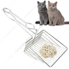 Zhaosheng Hardware - Herramienta de limpieza para excrementos, caja de arena grande de metal para excrementos, pala, recogedor de arena para gatos