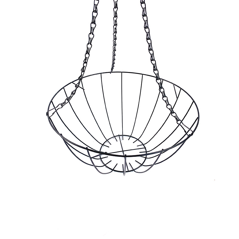 Zhaosheng Hardware - Cesta colgante decorativa de fibra de coco de 14.0 in para patio y jardín, macetero colgante con forro de fibra de coco negro