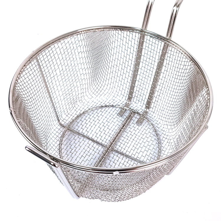 Zhaosheng Hardware - Cesta para freír de alambre de 8-1/2 pulgadas, cesta para freír redonda niquelada de 4 mallas