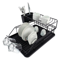 Zhaosheng Hardware - Escurreplatos de 2 niveles, color negro