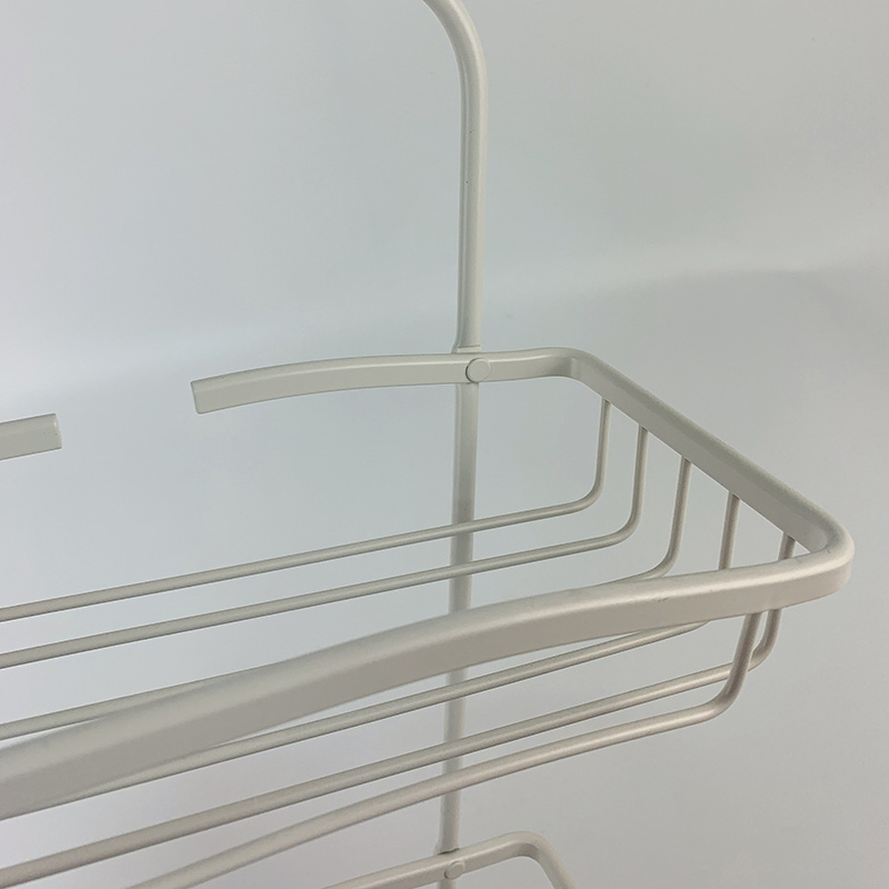 Zhaosheng - Carrito de ducha de aluminio, estante para ducha de baño, cesta de almacenamiento para baño de 2 niveles
