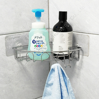 Zhaosheng - Soportes de almacenamiento para estantes de baño con carrito de ducha de múltiples esquinas, estante esquinero para baño autoadhesivo