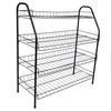 Zhaosheng Hardware - Estante organizador de zapatos de metal negro, estante para zapatos de 4 niveles para entradas