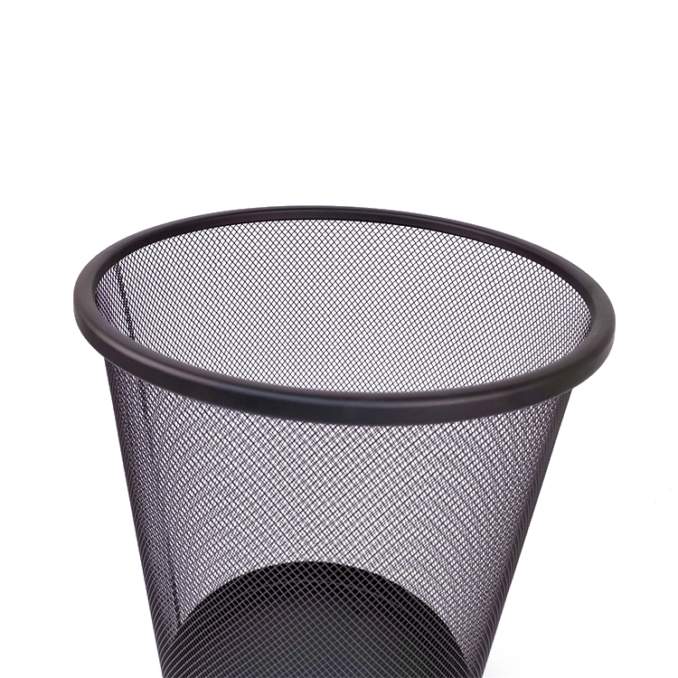 Zhaosheng Hardware - Cesta de Papel de Oficina Contenedores de Basura de Malla metálica Redonda Contenedor de Basura Botes de Basura Cesta de Basura de Malla