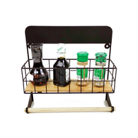 Zhaosheng - Estante de baño para cocina, estante de almacenamiento montado en la pared, cesta organizadora con barra de toalla de madera