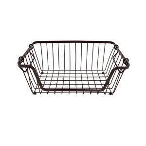 Zhaosheng Hardware - Cesta de despensa de metal apilable para baño, cocina, alimentos, frutas, cesta de almacenamiento de alambre
