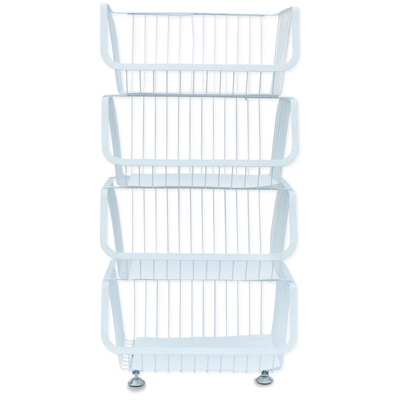 Zhaosheng Hardware - Cesta de almacenamiento de metal de 4 niveles para frutas y verduras