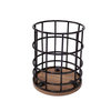 Zhaosheng Hardware-Soporte para lápices de alambre de metal, contenedor de escritorio para oficina, organizador de escritorio, portalápices de metal de bambú de madera