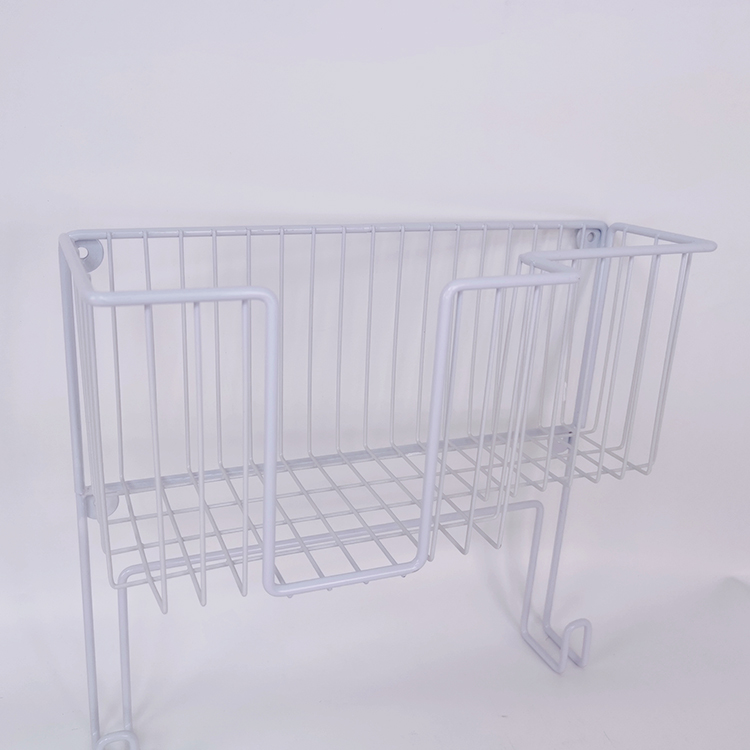 Zhaosheng Hardware - Estante de almacenamiento para soporte de hierro montado en la pared, soporte para tabla de planchar colgante con cesta de almacenamiento grande