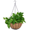 Zhaosheng Hardware - Cesta de flores colgante verde para porche al aire libre, colgador de macetas para el hogar, jardín, cesta colgante de alambre