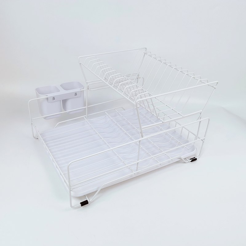Zhaosheng Hardware - Rejilla para secar platos desmontable blanca de 2 niveles