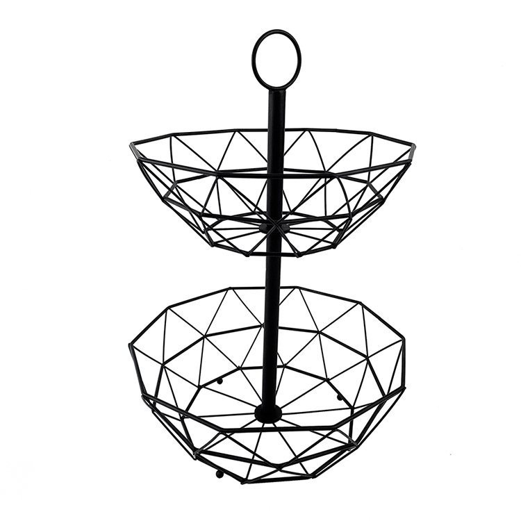 Zhaosheng Hardware - Cesta de almacenamiento de alambre desmontable para frutas, soporte para cesta de frutas de metal de 2 niveles