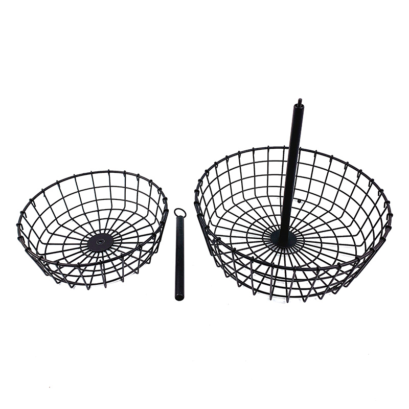 Zhaosheng Hardware - Accesorios de cocina Hogar Cesta de frutas de alambre de metal negro Cesta de frutas de 2 niveles