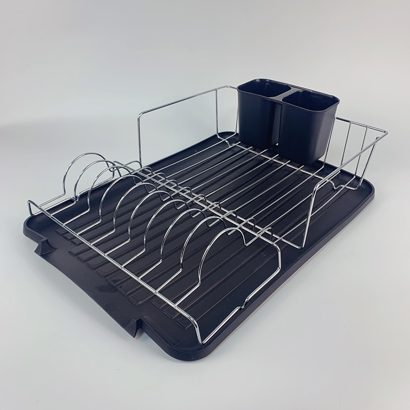 Zhaosheng Hardware - Rejilla para secar platos de plástico de cocina personalizada, rejilla para platos de acero con soporte para utensilios y bandeja