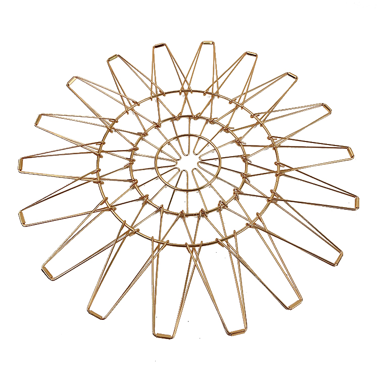 Zhaosheng Hardware - Cesta de frutas plegable decorativa, organizador de pan, cesta de alambre de metal para cocina