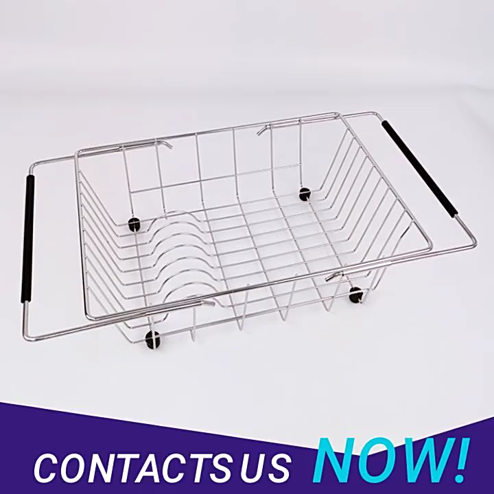 Zhaosheng Hardware - Escurreplatos extensible sobre el fregadero, escurridor de platos de acero inoxidable para cocina