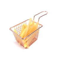 Zhaosheng Hardware - Cesta para freír patatas fritas, pequeña cesta para freír chapada en cobre