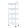 Zhaosheng Hardware - Carro utilitario de acero de 5 niveles, estante para dormitorio, baño, carrito de almacenamiento con ruedas