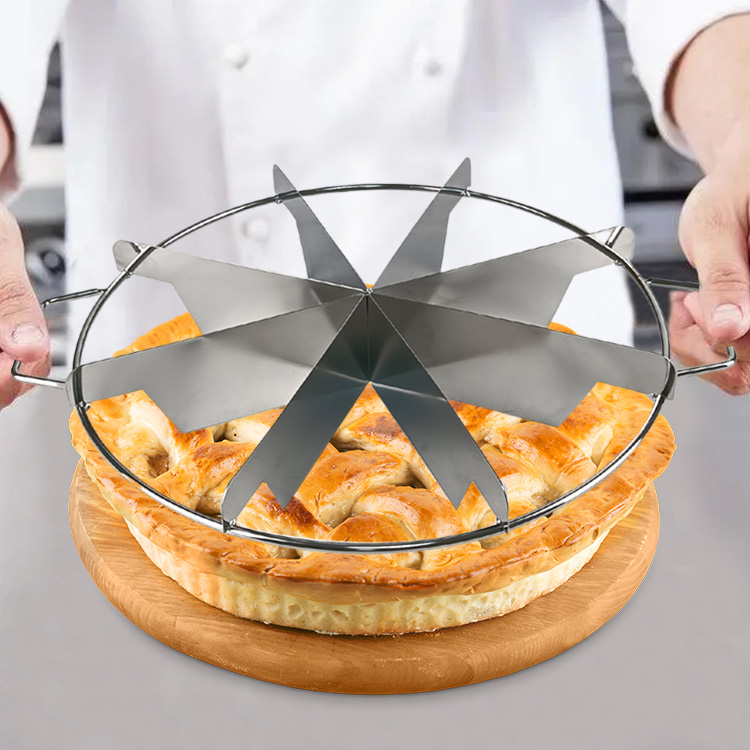 Servidor redondo de la torta de la prensa del fabricante y del cortador de la torta de 8 rebanadas del acero inoxidable