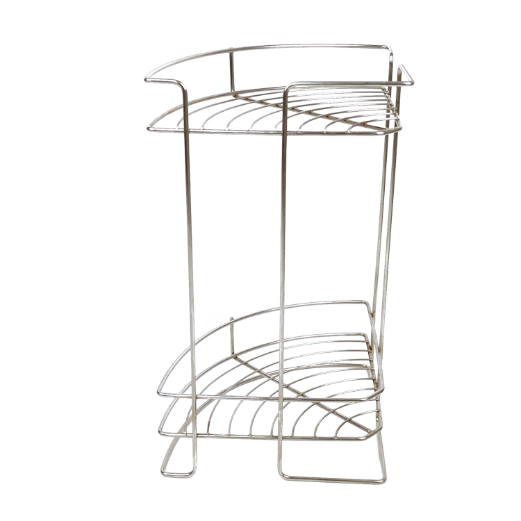 Zhaosheng - Organizador de champú de 2 capas, carrito de ducha de esquina, estante de baño de acero inoxidable