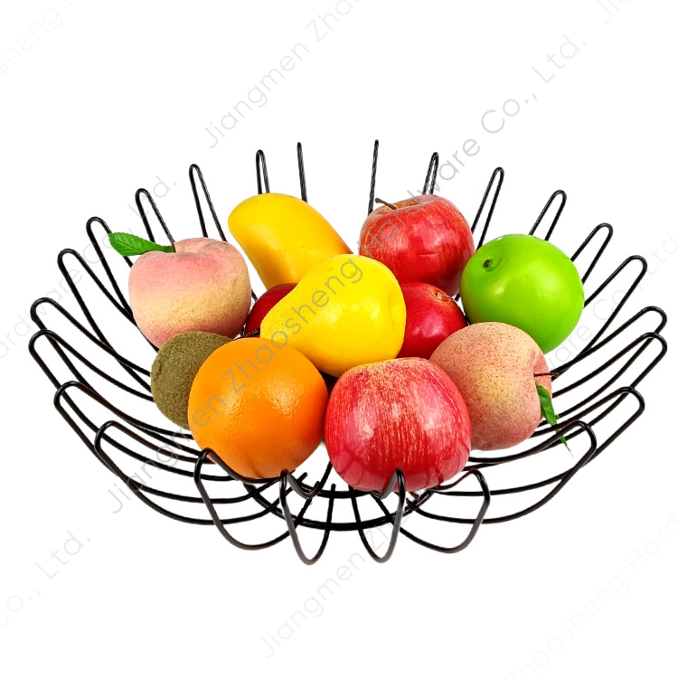 Zhaosheng Hardware - Bandeja de almacenamiento de alambre de metal para alimentos, aperitivos, cocina, verduras, frutas, cesta de alambre, estante para frutas