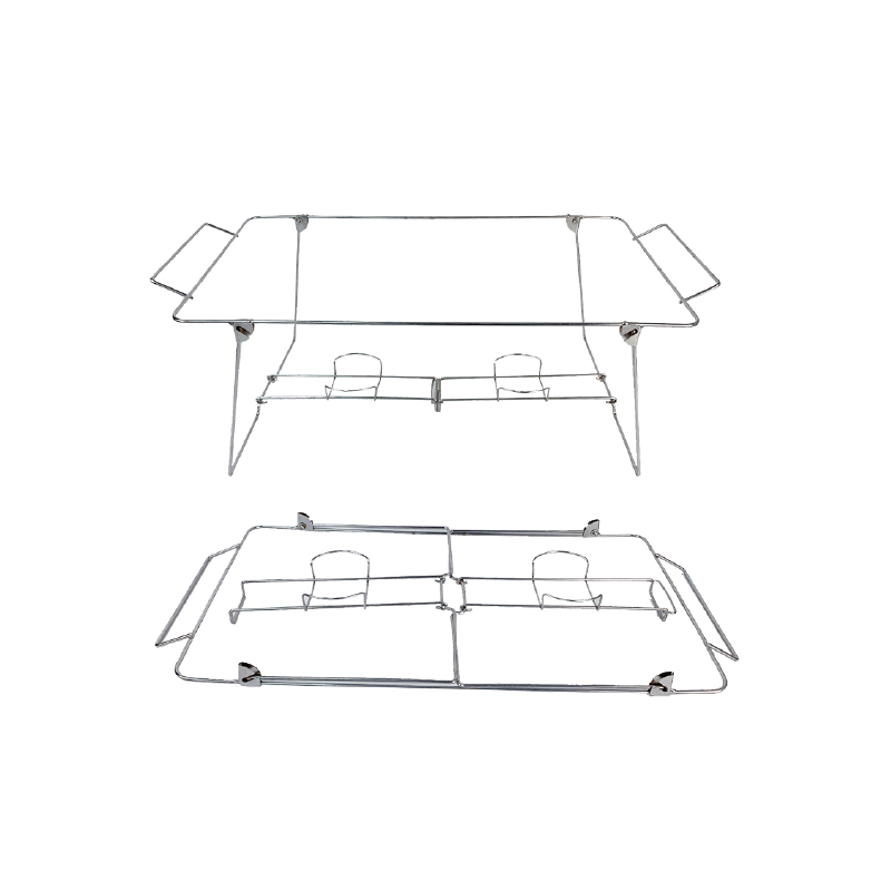 Zhaosheng Hardware - Estante para platos de frotamiento de alambre de tamaño completo, estante de alambre desechable cromado para buffet, soporte plegable para frotar