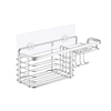 Zhaosheng - Estante de almacenamiento para baño, cocina, inodoro, adhesivo, acero inoxidable, colgante, carrito de ducha, estante de baño