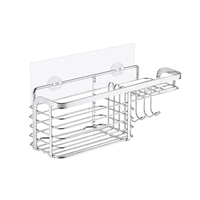 Zhaosheng - Estante de almacenamiento para baño, cocina, inodoro, adhesivo, acero inoxidable, colgante, carrito de ducha, estante de baño