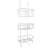Zhaosheng - Organizador de baño Cesta de Metal Carrito de Ducha Colgante Blanco sobre la Puerta Estante de Ducha