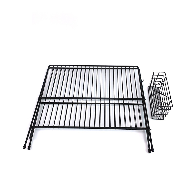 Zhaosheng Hardware - Rejilla para secar platos de 2 niveles, soporte para platos, escurridor de platos plegable de alambre de metal