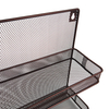 Zhaosheng Hardware - Estante de almacenamiento para tarros de condimentos, alambre de hierro, estante de especias de malla de 2 niveles para encimera o montaje en pared