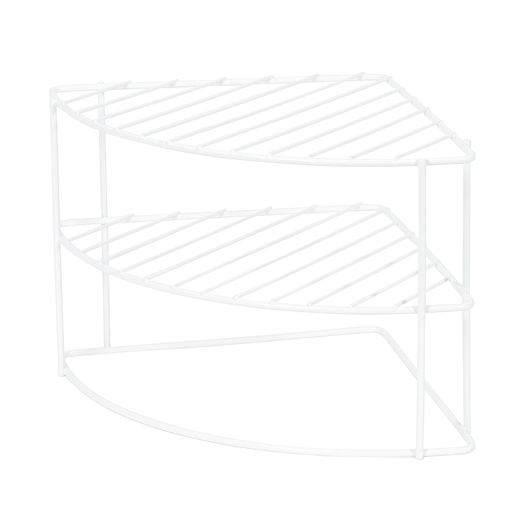 Zhaosheng Hardware - Estante esquinero de alambre de 2 niveles, organizador de mostrador de cocina, estante esquinero para platos