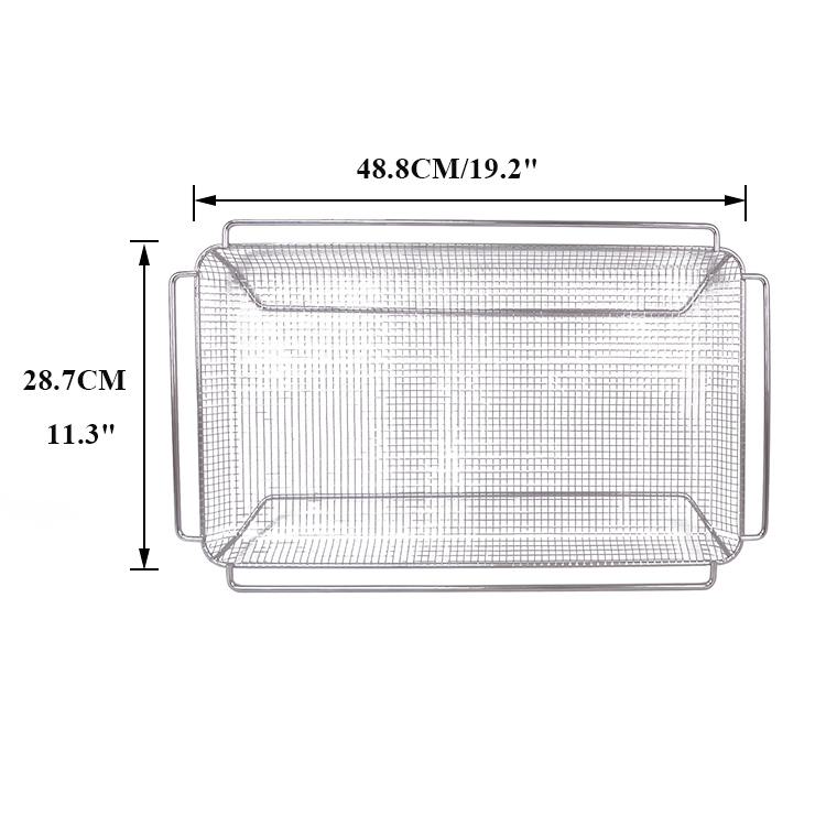 Zhaosheng Hardware - Freidora de aire Pieza del horno Cesta crujiente Malla de alambre Bandeja para asar Bandeja para freír de aire de acero inoxidable