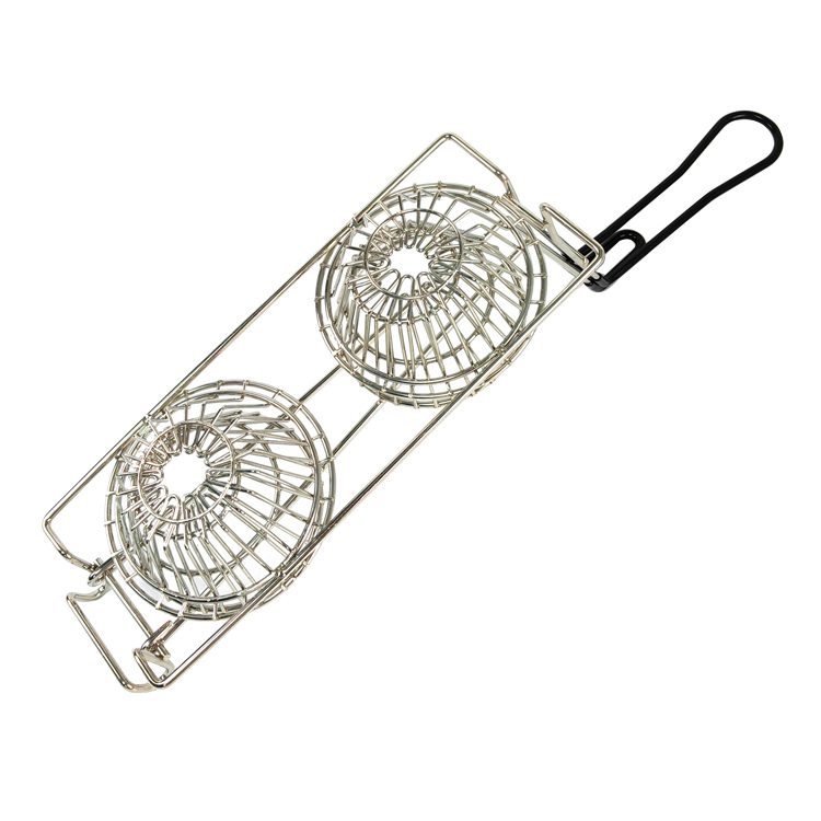 Zhaosheng Hardware - Cesta para freidora de tacos, suministro de restaurante, cesta para freír con taza de taco niquelada con mango de vinilo negro