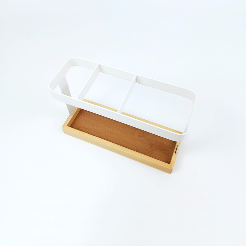Zhaosheng - Estante de baño Blanco Organizador Estantes de Almacenamiento de Acero Soporte de secador de Pelo de bambú