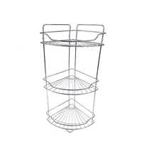 Zhaosheng - Estante esquinero de baño de 3 niveles, estante de almacenamiento de metal, carrito de ducha independiente cromado